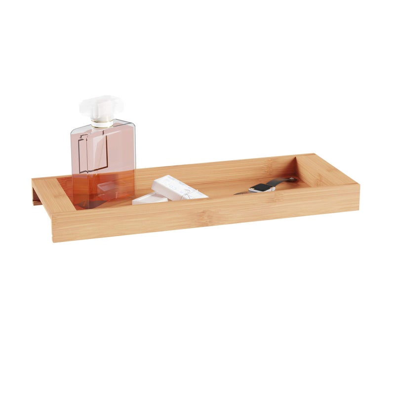 Lavish Home Bamboo Bathroom Vanity Tray-Natural Wood Eco-Friendly Holder for Towels, Toiletries, Cosmetics, Decor and More-Modern Bath Accessories - Image 1